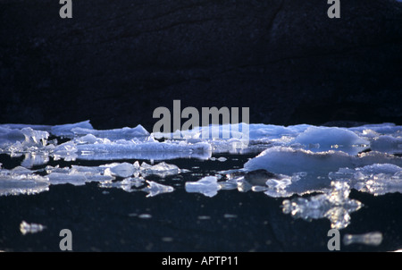 Blaue Eisberge in der Gletscherlagune Jökulsarlon Island Stockfoto