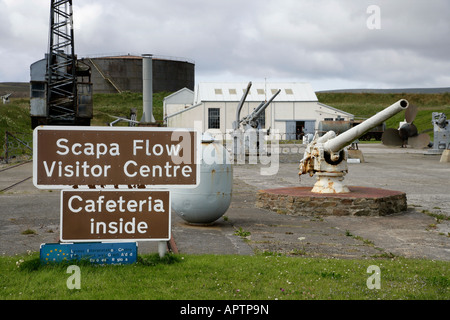Marinegewehren im Lyness Naval Museum auf der Insel Hoy. Orkney Inseln, Schottland. Stockfoto