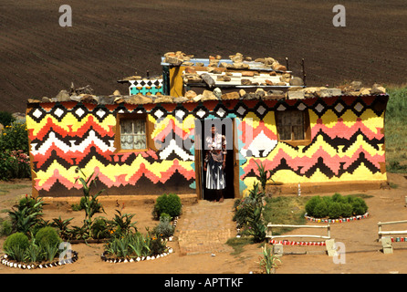 Oranje-Freistaates Ndebele Frau South Arica Stockfoto