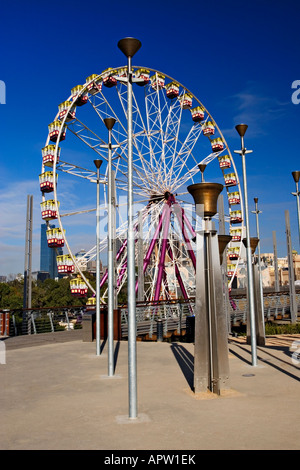 Melbourne Cityscape / Detail von einem Riesenrad in Melbourne s 'Birrarung Marr Park' in Melbourne Victoria Australien. Stockfoto