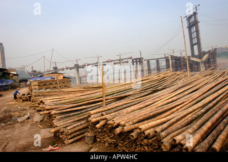Bambus-Handel, Chongqing, China. Stockfoto