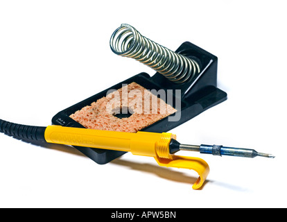 Elektrische Lötkolben und Ständer Stockfoto