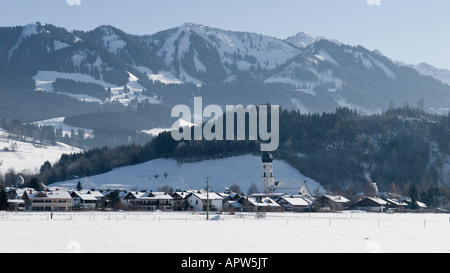 Altstaedten in Winterlandschaft, Oberallgäu Bayern Deutschland Stockfoto