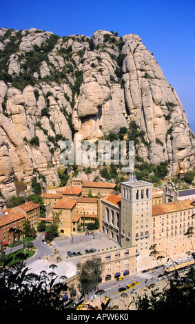 Blick auf Santa Maria de Montserrat, Katalonien, Spanien, Europa Stockfoto