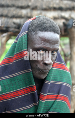 Toposa Mann, Porträt, Sudan Stockfoto