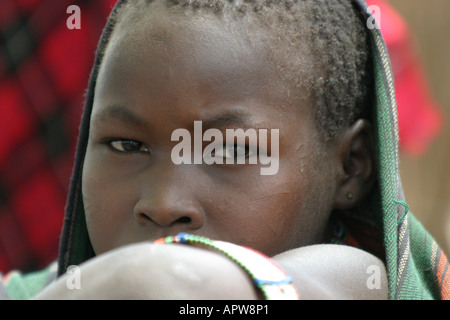 Toposa junge, Porträt, Sudan Stockfoto