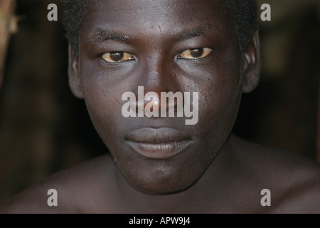 Toposa Mann, Porträt, Sudan Stockfoto