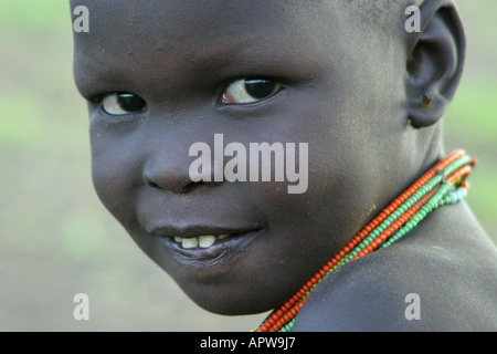 Toposa Kind, Porträt, Sudan Stockfoto