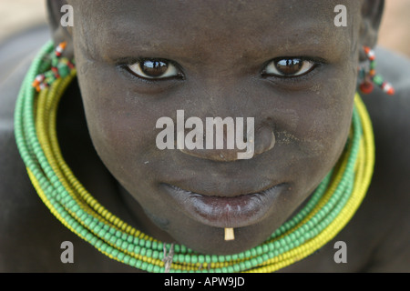 Toposa Mädchen, Porträt, Sudan Stockfoto