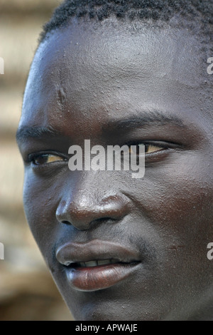 Toposa Jüngling, Porträt, Sudan Stockfoto