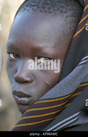 Toposa junge, Porträt, Sudan Stockfoto