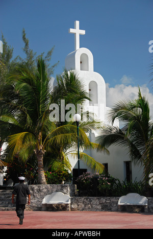 Katholische Kirche in Playa del Carmen, Quintana Roo Zustand, Mexiko, Nordamerika Stockfoto