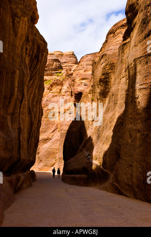 Siq führt zu verloren Felsenstadt Petra in Jordanien AH0009 Stockfoto