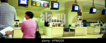 Check-in Schalter am Flughafen Malaga Stockfoto