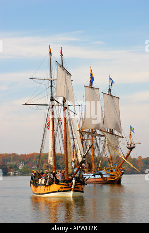 Sultana und Kalmar Dezember, Downrigging Wochenende, Chestertown, Maryland, USA Stockfoto