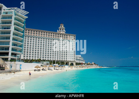 Sandstrand in Cancun Hotel und Resort, Bundesstaat Quintana Roo, Mexiko, Nordamerika Stockfoto