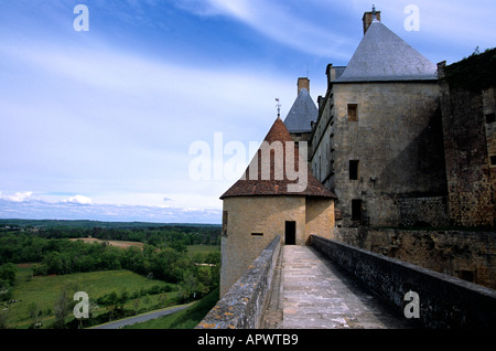 Dordogne, Frankreich. Chateau de Biron in der Nähe von Monpazier Stockfoto