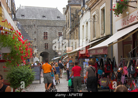 Guérande, Blick auf das 15. Jahrhundert Porte St Michel, Bretagne, Frankreich Stockfoto