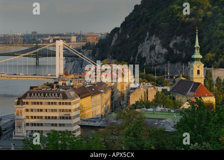 BURGBERG BLICK RICHTUNG GELLERTBERG, BUDAPEST, UNGARN Stockfoto
