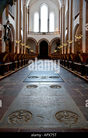 Das Mittelschiff im Dom zu Roskilde Stockfoto