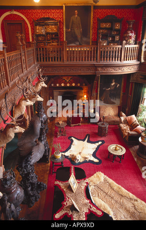 Der Prunksaal, Kinloch Castle, Isle of Rum, Inneren Hebriden, Schottland Stockfoto