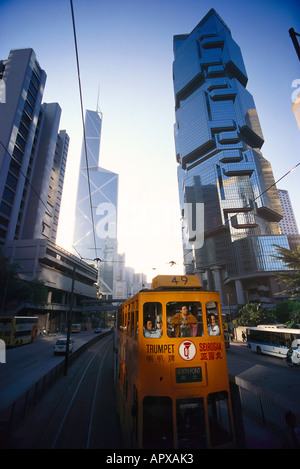 Straßenbahn, Lippo Centre, Bank of China Tower, Hong Kong Stockfoto