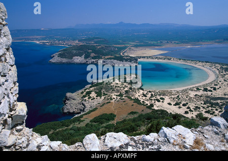 Blick Richtung Voidokilia Bucht, Messinia, Peloponnes, Griechenland Stockfoto