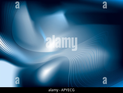 Zusammenfassung Hintergrund in verschiedenen Schattierungen von blau mit einem feinen Strich Stockfoto