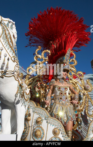 Königin Karnevalsumzug auf dem Jahrmarkt 2008 Las Palmas auf Gran Canaria auf den Kanarischen Inseln Stockfoto