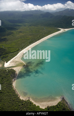 Alexandra Bay und Thornton Strand Daintree National Park World Heritage Gebiet North Queensland Australien Antenne Stockfoto