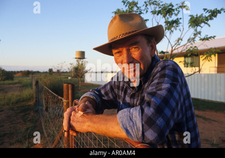 Porträt, Grenze Reiter, in der Nähe der Hund Zaun, South Australia, Australia Stockfoto