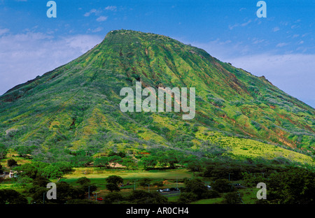 Die üppigen Koko Crater Oahu Hawaii USA Stockfoto