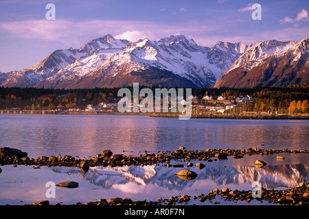 Fort Seward Haines Chilkat River Valley Chilkat Mts AK Südost Stockfoto