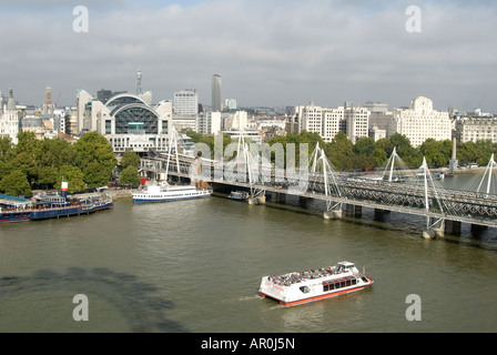 Luftbild des Bahnhofs Charing Cross London England Stockfoto