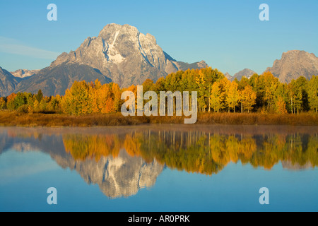 Mount Moran aus Wyoming Oxbow Bend Grand Teton Nationalpark Stockfoto