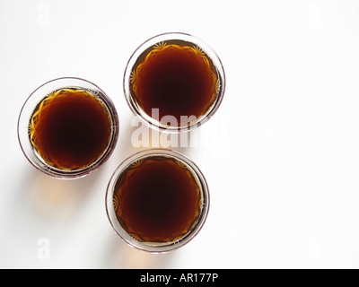 Drei Tassen Kaffee. Stockfoto
