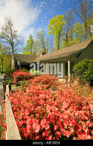 Buckelwale Felsen Besucherzentrum, Blue Ridge Parkway, Virginia, USA Stockfoto