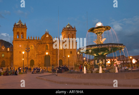 Die Kathedrale in Plaza de Armas Cuzco Peru Stockfoto