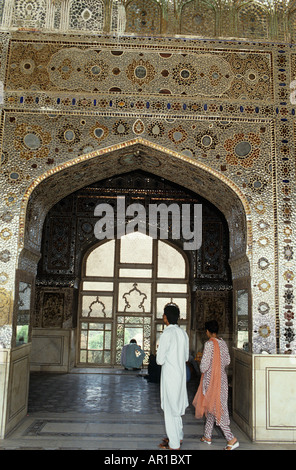 Lahore Fort, Shish Mahal erbaut von Kaiser ShahJahan 1631.Jewel verkrusteten Palast des Mirrors.Koh-i-Noor von Briten genommen Stockfoto