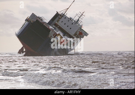 Die Riverdance gespült aus Blackpool den Fluss Tanz war eines der 3 Schiffe verlor damals aus Großbritannien in schwere Stürme Stockfoto