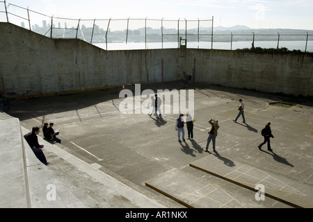 Erholung Hof, Alcatraz, San Francisco, Kalifornien, USA Stockfoto
