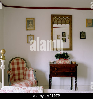 Detail aus einem Schlafzimmer in einem Landhaus in Wiltshire Stockfoto