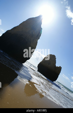 Strand von Alvor an einem Januartag Stockfoto