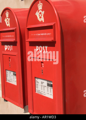 Roten Briefkästen Kopenhagen Dänemark Stockfoto