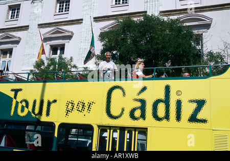 Cadiz Touristen Bus, Cadiz, Spanien Stockfoto