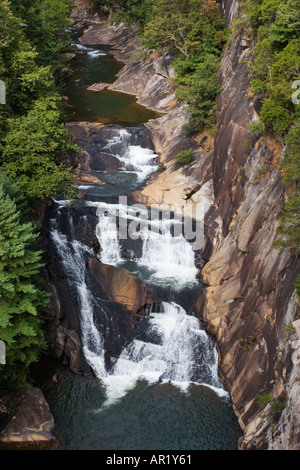 Wasserfälle entlang des Flusses Tallulah Tallulah Schlucht in North Georgia, USA
