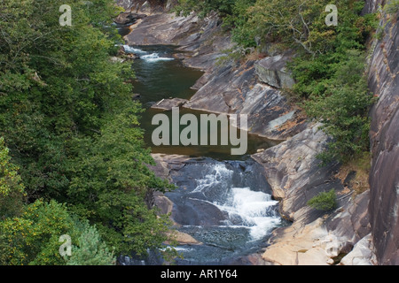 Wasserfälle entlang des Flusses Tallulah Tallulah Schlucht in North Georgia, USA Stockfoto