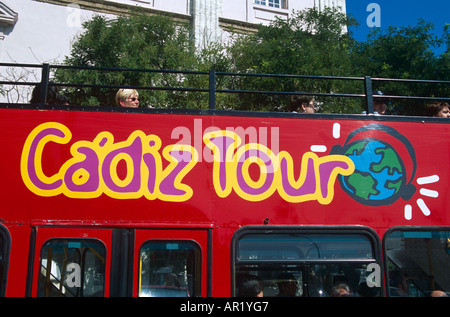 Cadiz Touristen Bus, Cadiz, Spanien Stockfoto