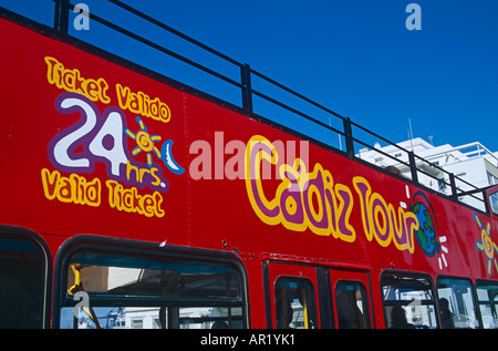 Cadiz-Tour-Bus, Cadiz, Spanien Stockfoto