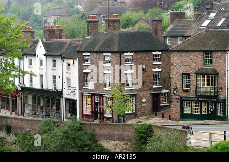 Kreuzung der Severn Bank der Kaianlage und geloben Hill Bridgnorth Stockfoto